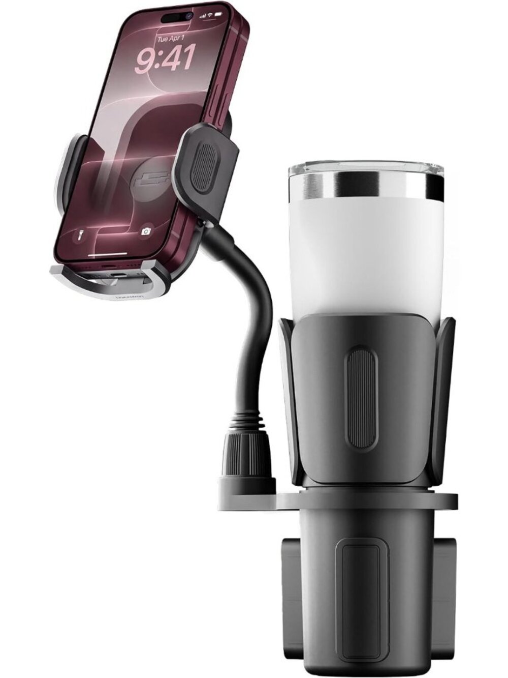 Universal Cup Holder Phone Mount with Metal Gooseneck - Adjustable & Secure Fit